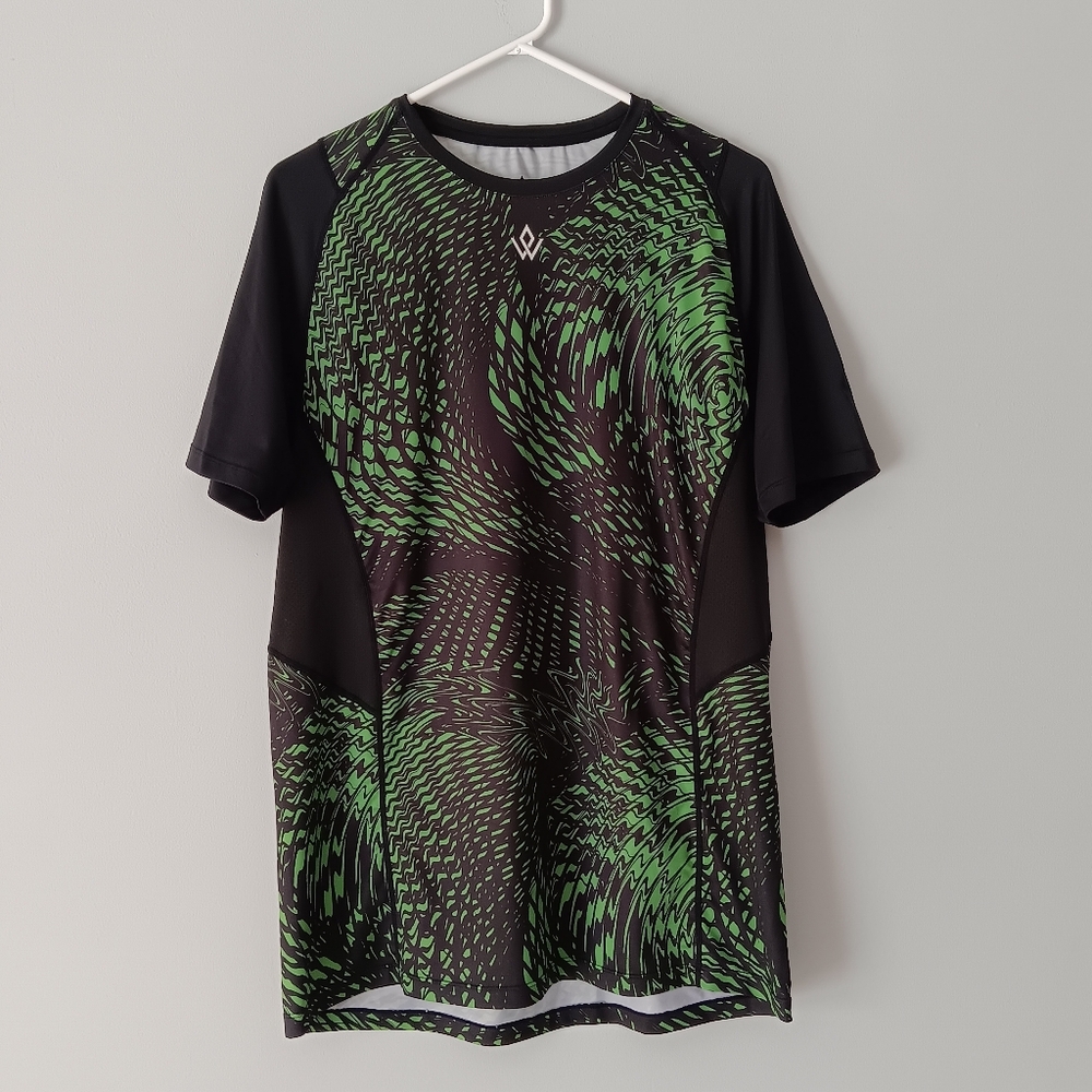Workout Empire Short-Sleeved Crewneck Performance Fitness T-shirt Green Black XL